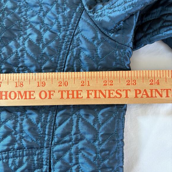 Chico's Women Turquoise Blue Lightweight Quilted Jacket Coat Size 3 (XL) - Picture 12 of 14